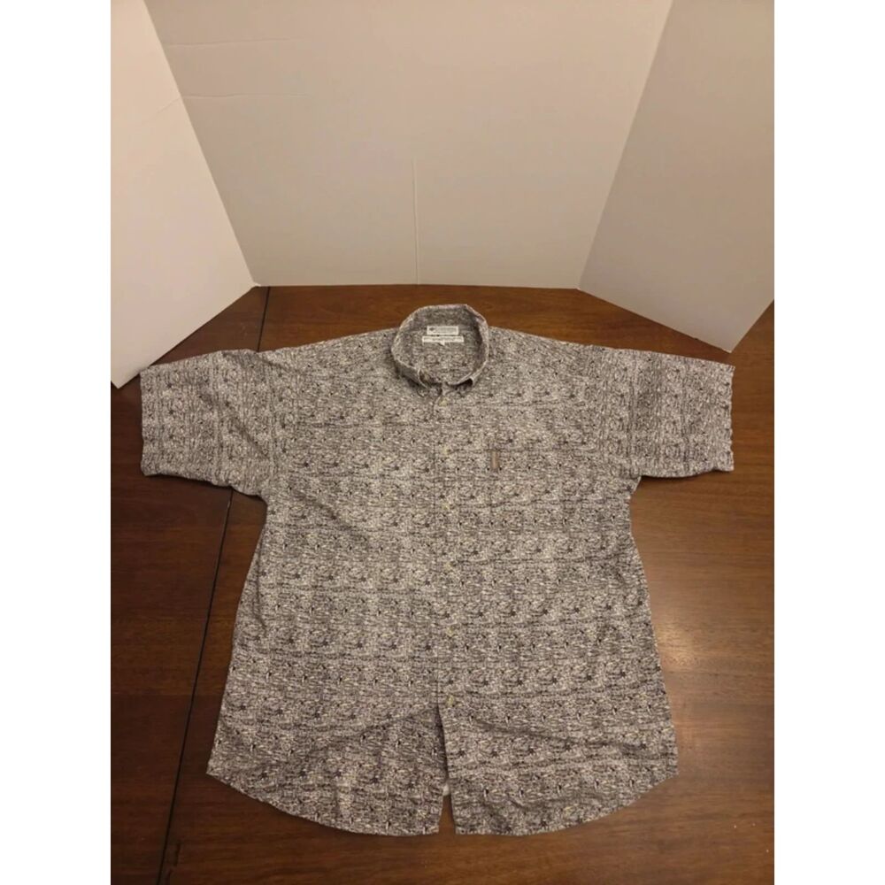Vintage 90s Columbia Fish Print Shirt Men’s Size Large